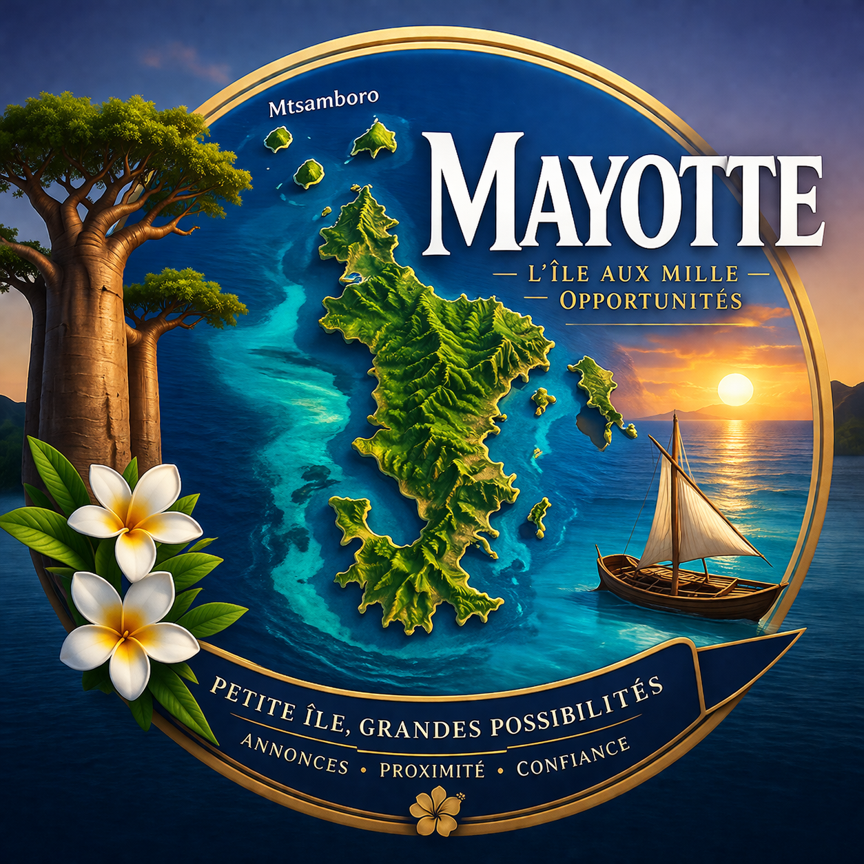 Emblème Ylang Market — Mayotte, l'île aux mille opportunités